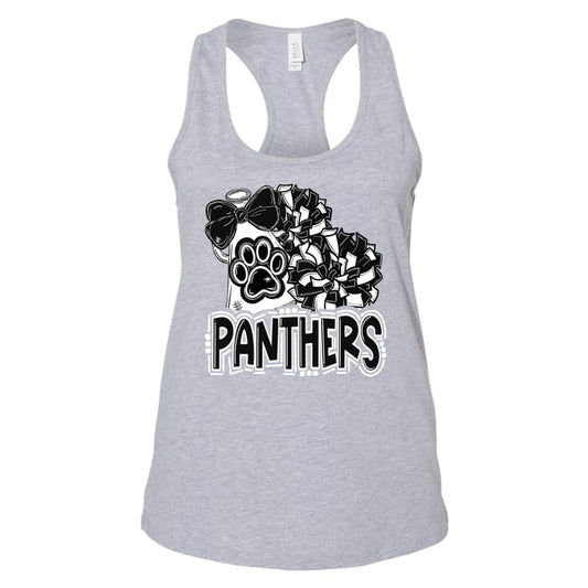 Panthers Megaphone & Pom Racerback Tank – Black & Grey