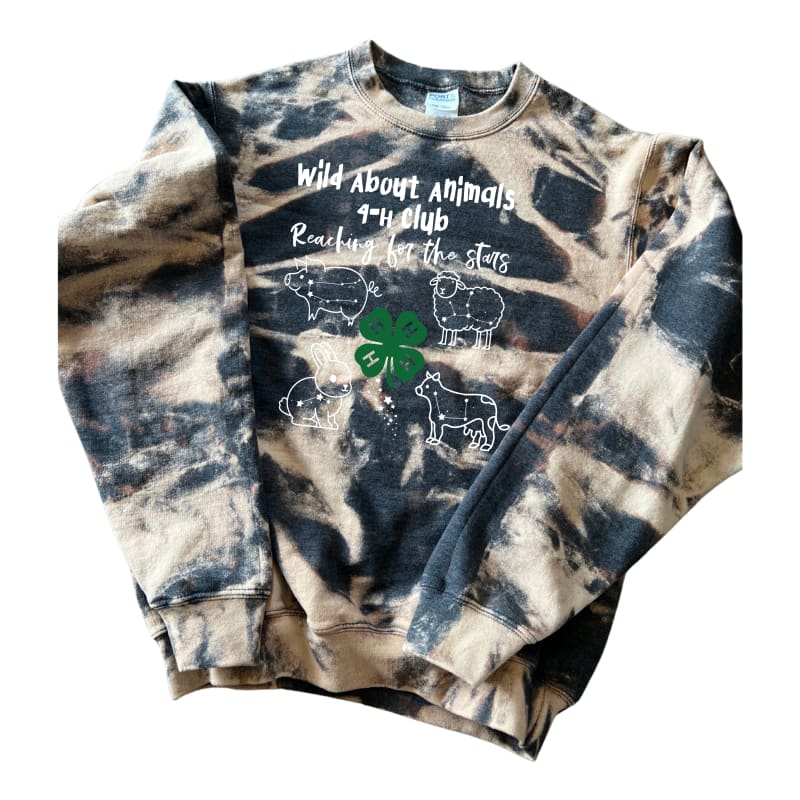🧃 Scrunched Wild About Animals 4‑H Club Sweatshirt –