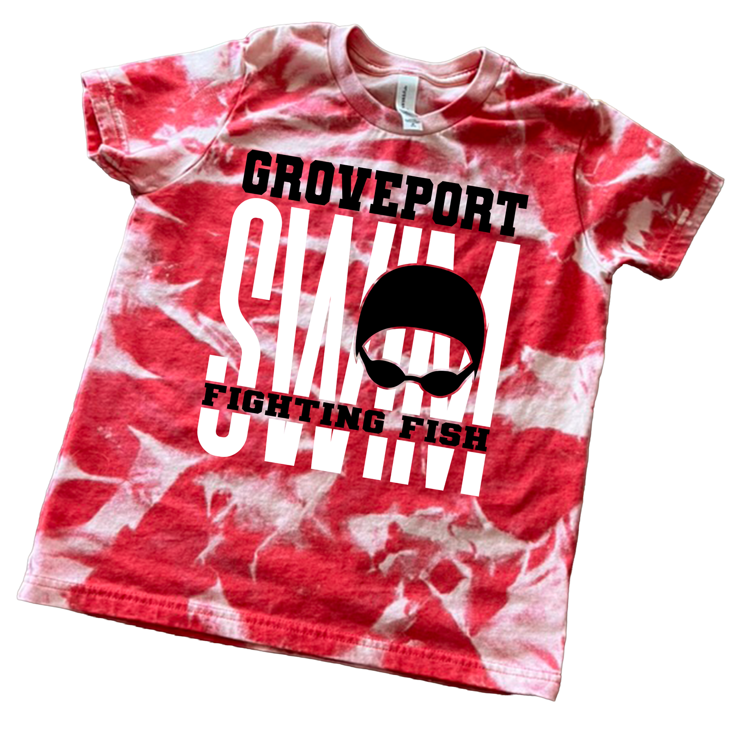 Groveport Fighting Fish Tie-Dye Swim Team T-Shirt β Ohio Swim Team Spirit Tee