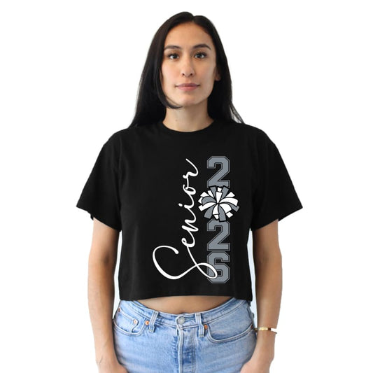 Senior Cheer Crop Top – Class of ’26 Spiritwear (Black