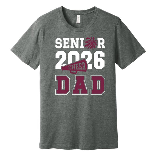 π Senior Cheer Dad 2026 Crewneck Tee β Game Day Essential