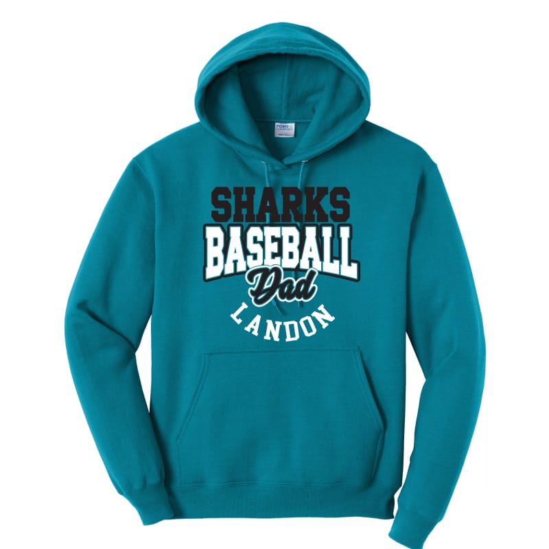 Sharks Baseball Dad Custom Sweatshirt Teal / Small Clothing