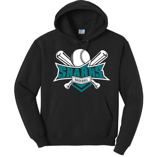Sharks Baseball Hoodie – Custom Fan Sweatshirt - Black