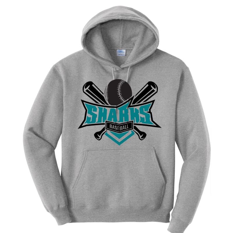 Sharks Baseball Hoodie β Custom Fan Sweatshirt - Grey