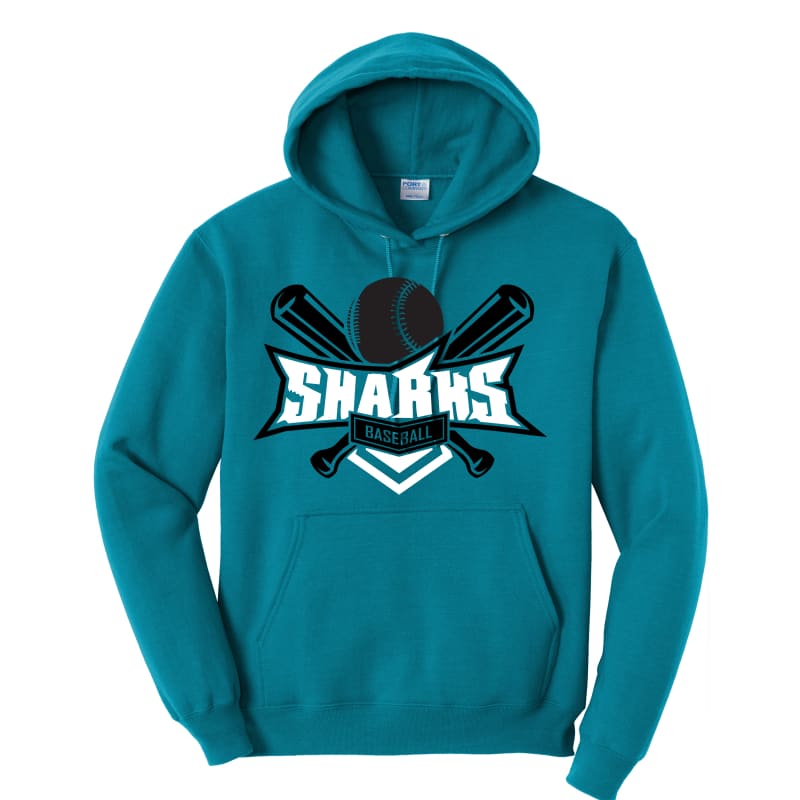Sharks Baseball Hoodie β Custom Fan Sweatshirt - Teal
