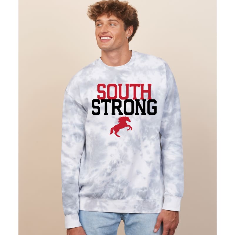 💪 South Strong Tie‑Dye Crewneck Sweatshirt | Groveport