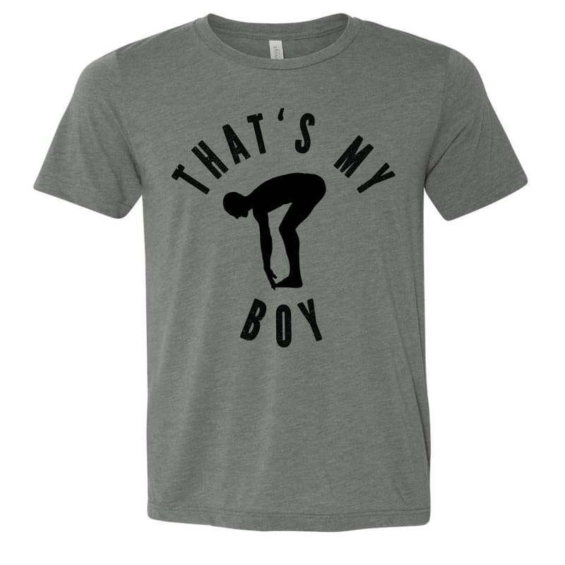 That’s My Boy - Personalized Swim Tee - Youth Small / Grey
