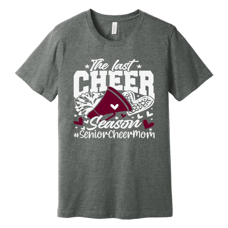 📣 The Last Cheer Season “Senior Cheer Mom” Tee - Gray