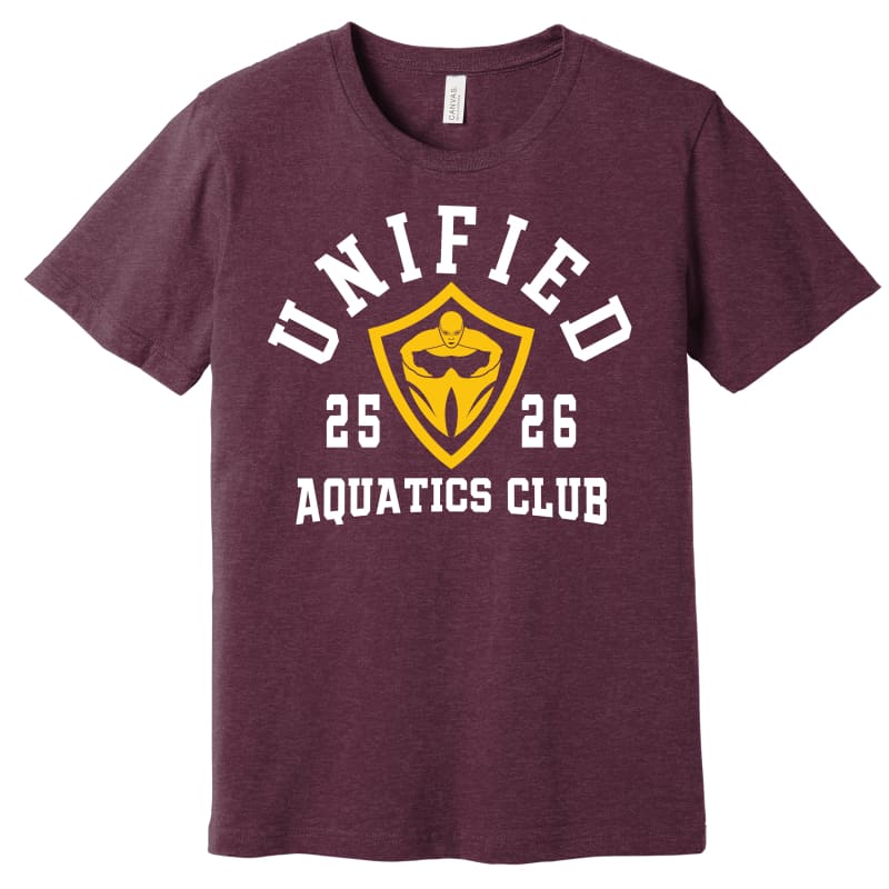 π€ Unified Aquatics Club Team T-Shirt - Youth Small / Maroon