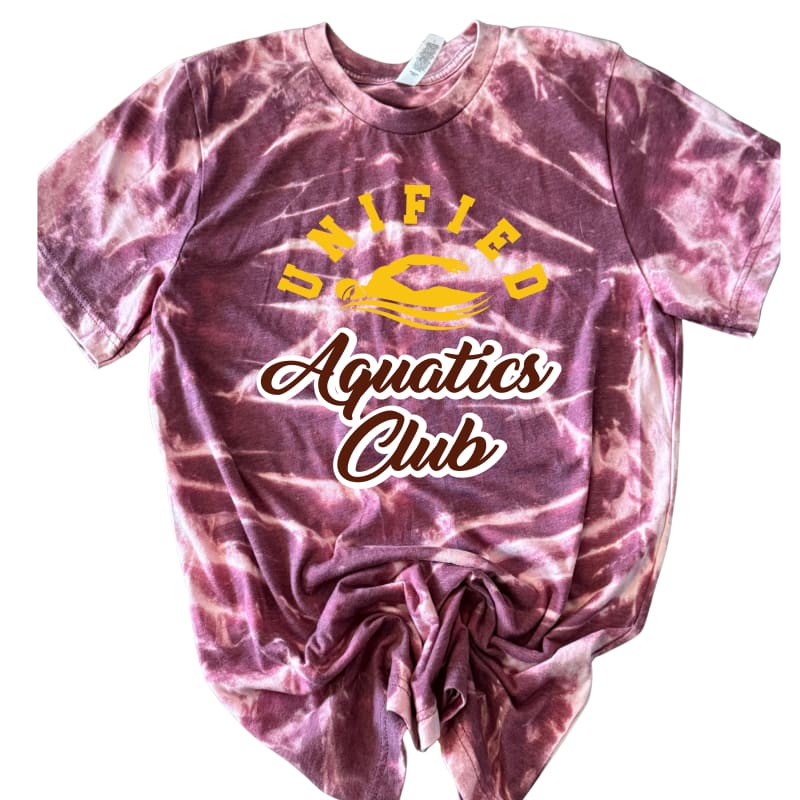 Unified Circle Scrunch Tie-Dye Tee - Youth Small / Maroon