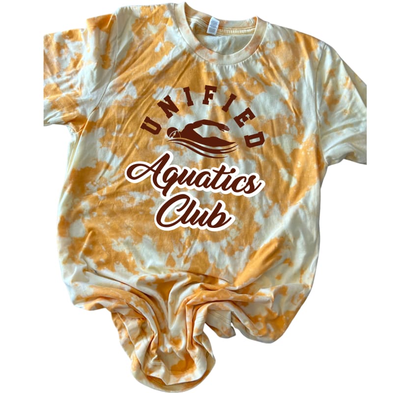 Unified Circle Scrunch Tie-Dye Tee - Youth Small / Mustard