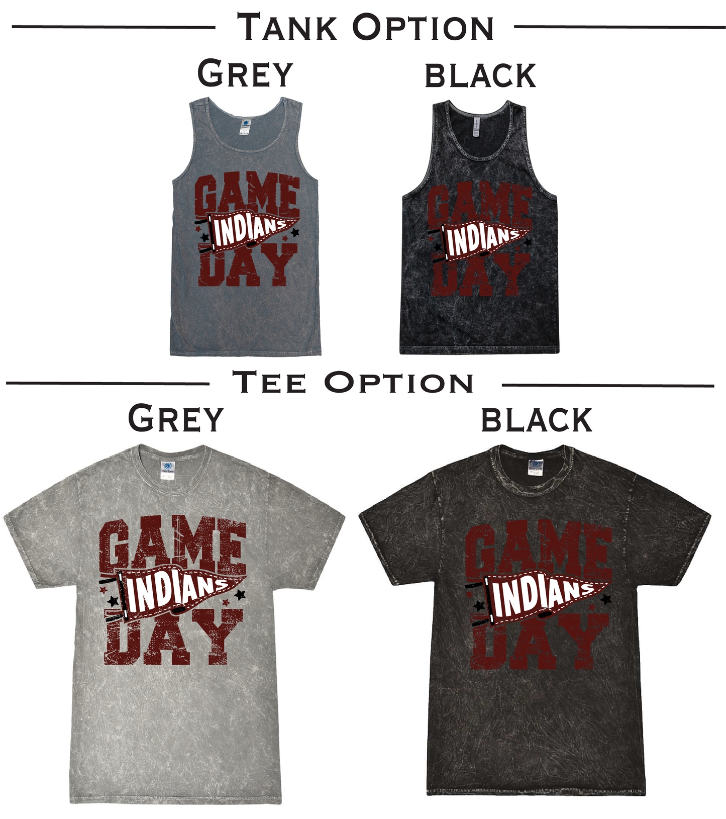 Indians Game Day Mineral Wash Tank or Tee