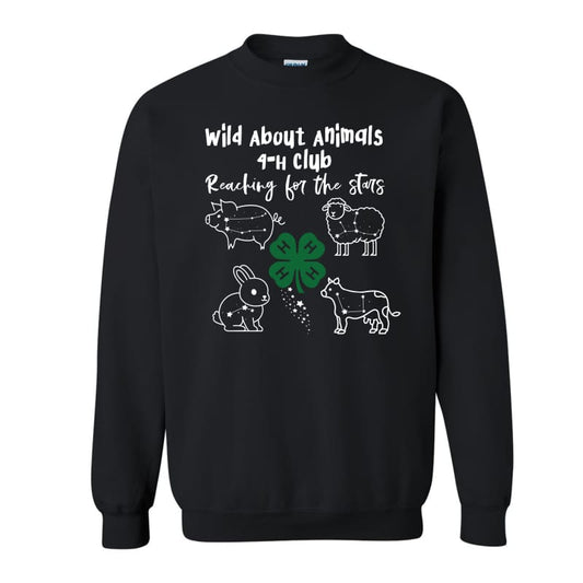 🌌 Wild About Animals 4‑H Club Crewneck Sweatshirt –