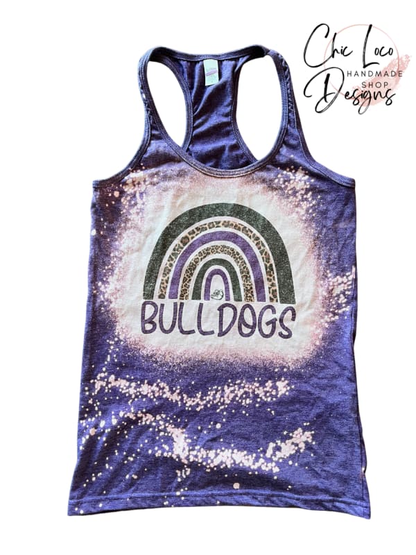Bleached Purple Bulldogs Rainbow Tank - Small