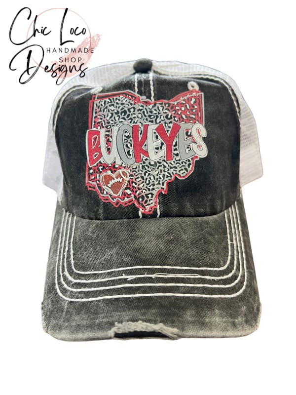 Buckeyes Distressed Trucker Hat