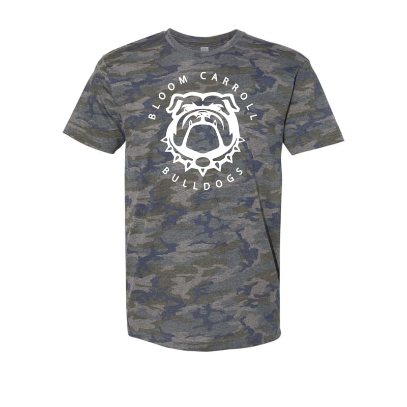 Camo Bloom Carroll Bulldogs Short Sleeve Tee - Adult Small -