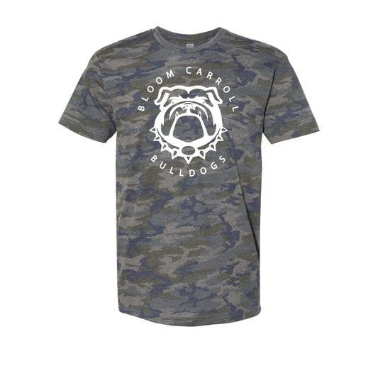 Camo Bloom Carroll Bulldogs Short Sleeve Tee - Adult Small -
