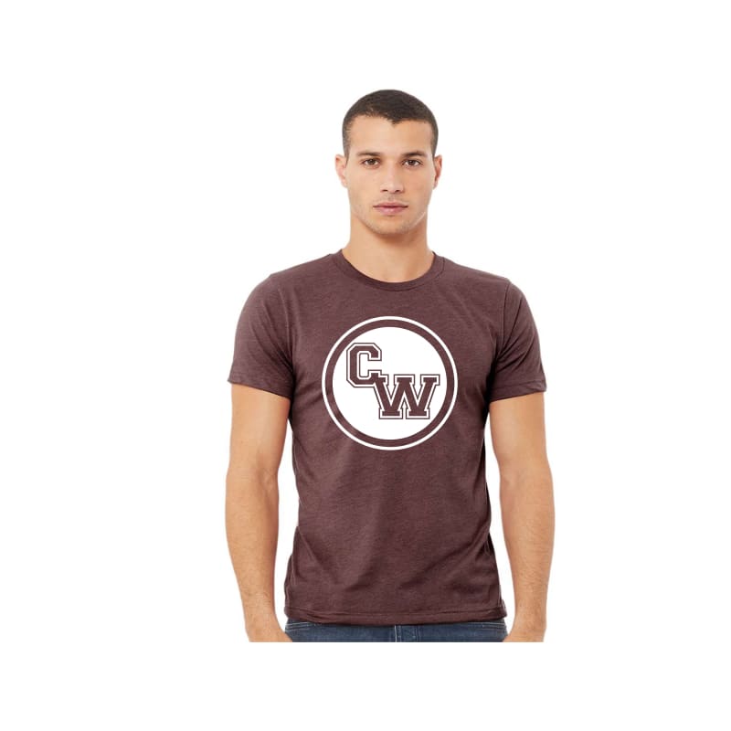 CW Adult Short Sleeve Tee - XS / Maroon - Clothing