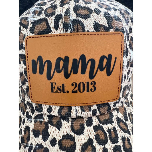 Mama Custom Leather Patch Hat - Trucker Hats