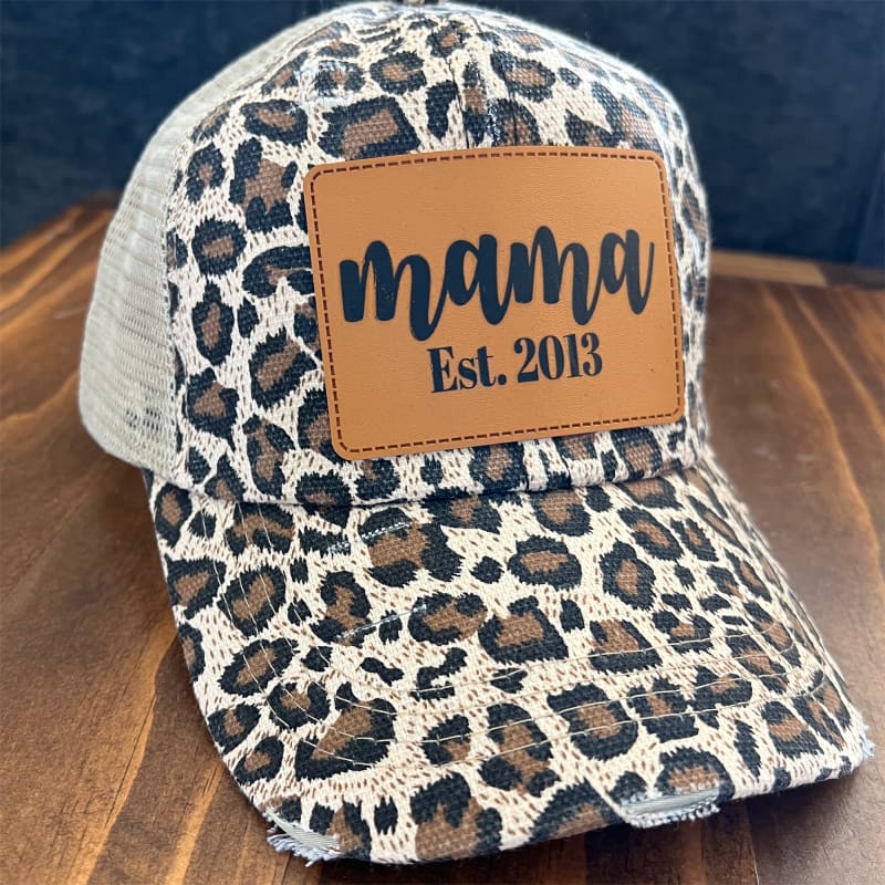 Mama Custom Leather Patch Hat - Trucker Hats