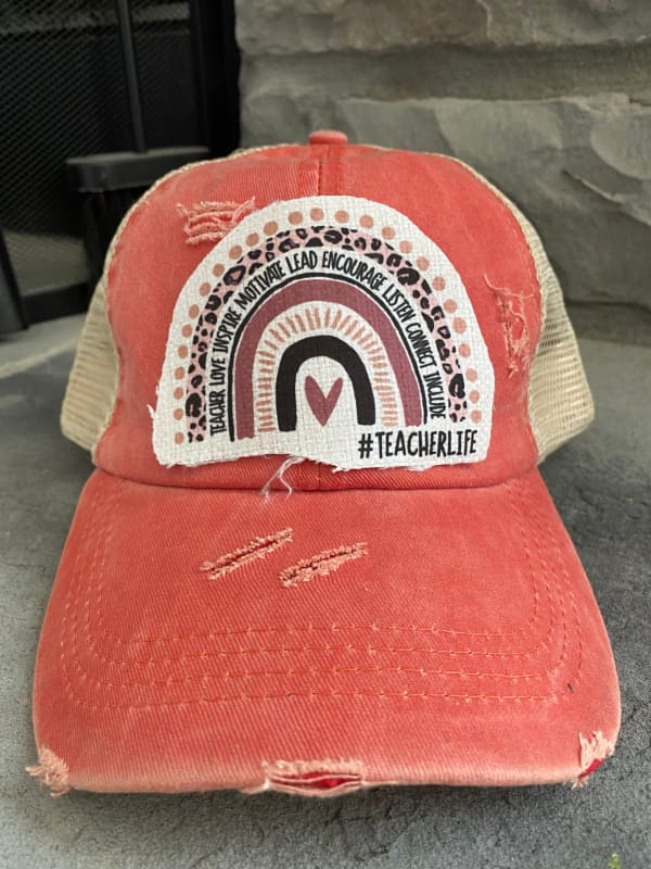 rainbow-teacher-ponytail-hat-orange