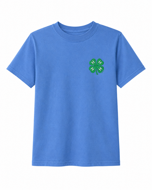 Comfort Colors Embroidered 4-H Clover Tee | Show Team Spirit in Comfort