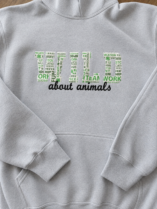 Wild About Animals Appliqué Hoodie | Embroidered 4-H Sweatshirt