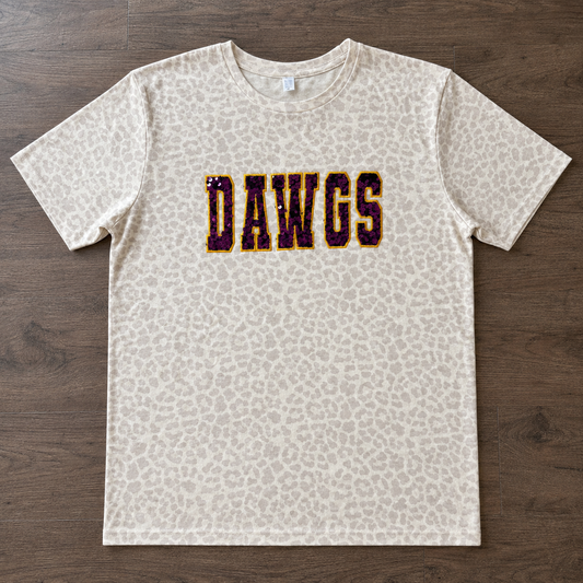 Sequin DAWGS Natural Leopard Print Tee
