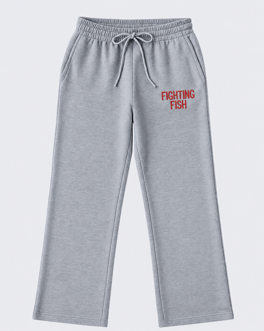 Fighting Fish Embroidered Wide-Leg Sweatpants – Groveport Swim Team Collection