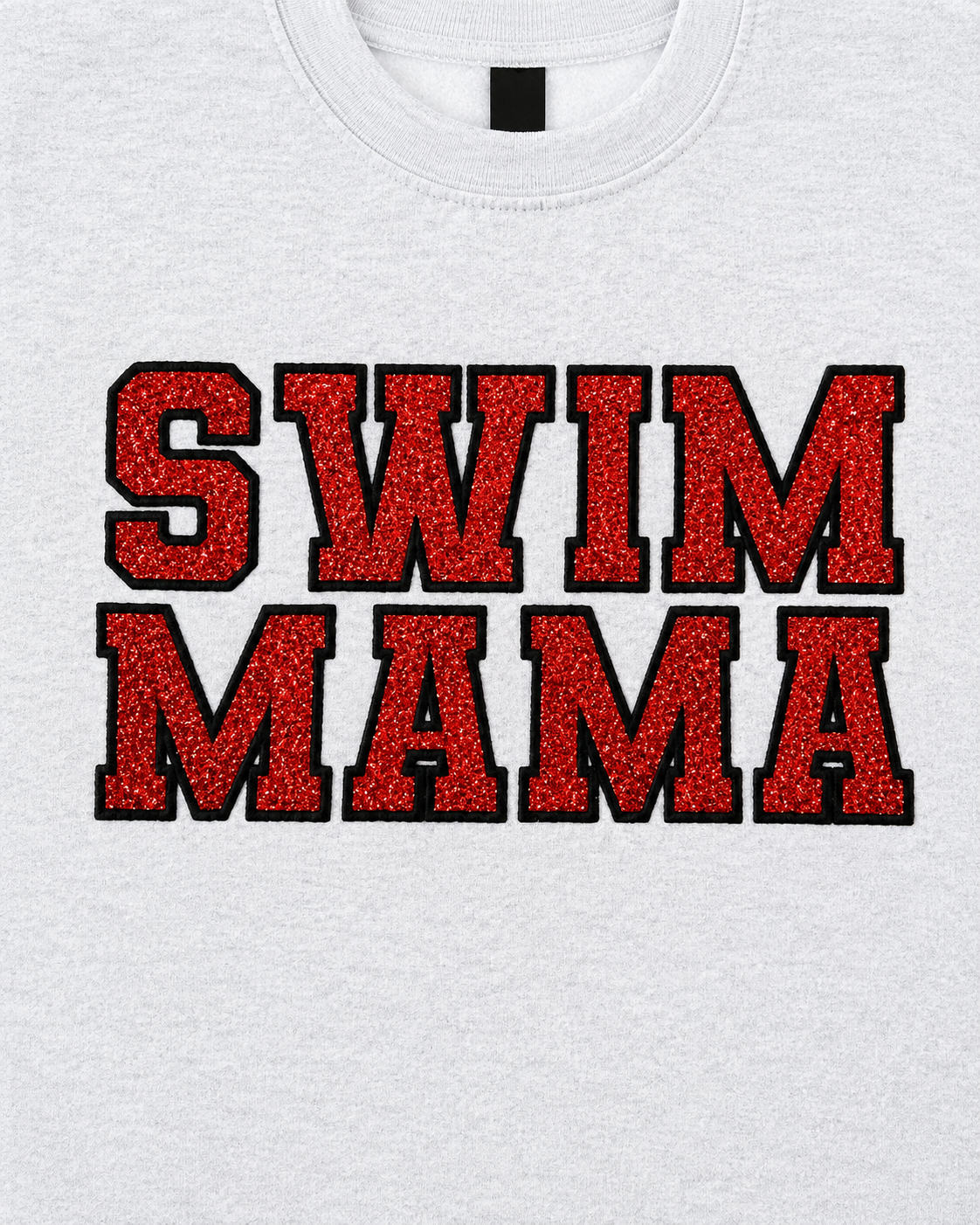 Glitter Varsity Swim Mama Personalized Sweatshirt