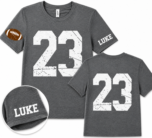 Custom Football Jersey Number T-Shirt – Personalized Canal Winchester Indians Football Spirit Wear Tee