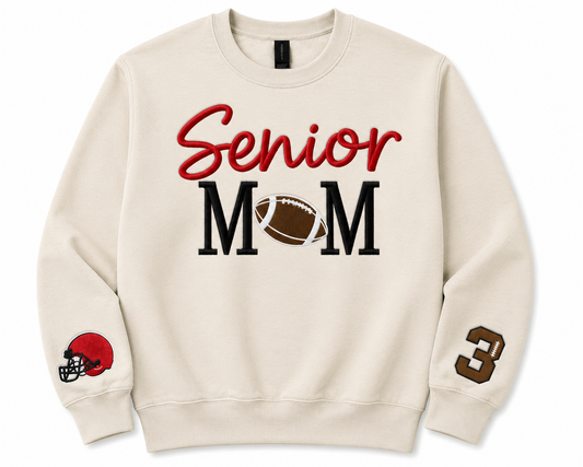 Canal Winchester Indians Football Senior Mom Embroidered Sweatshirt – Custom Football Mom Crewneck