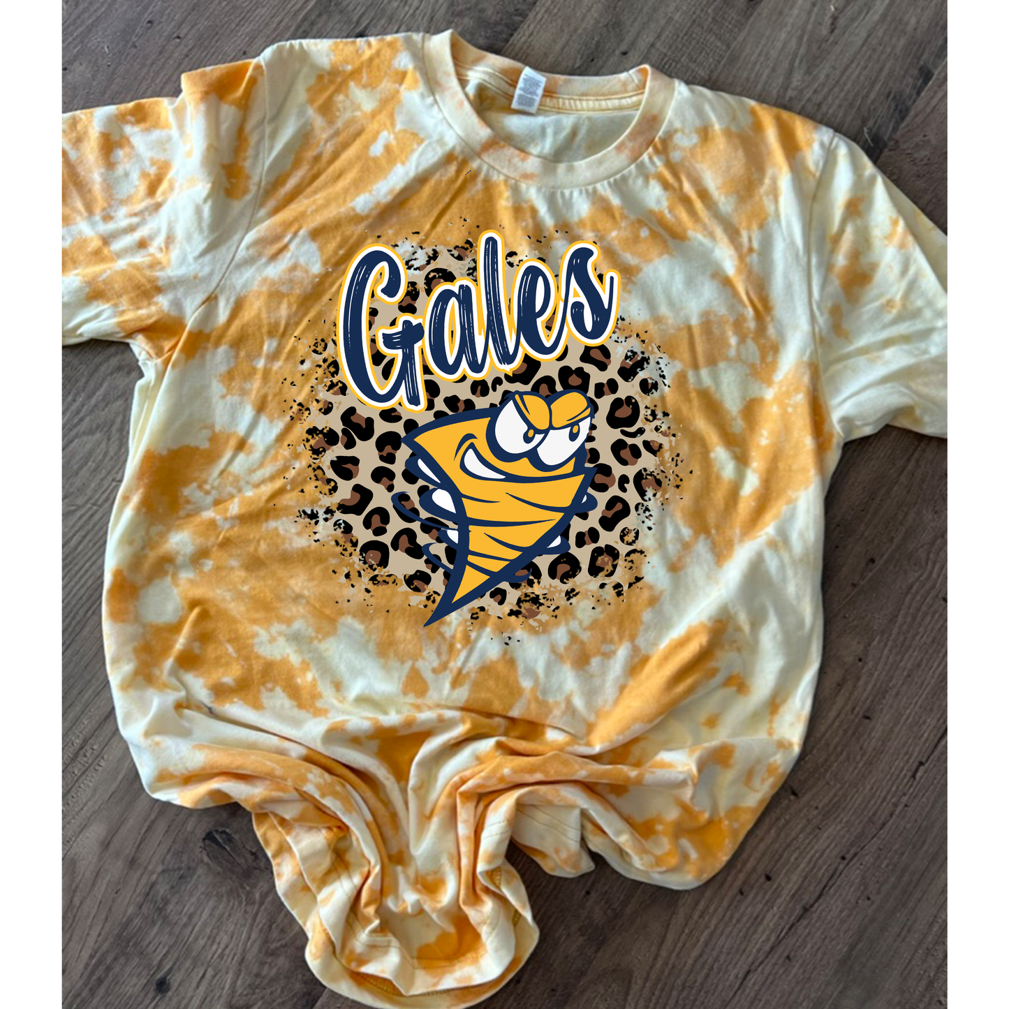 Gales Leopard Circle Tee – Tie‑Dye Style Spirit Shirt (Youth S‑Adult 3XL)