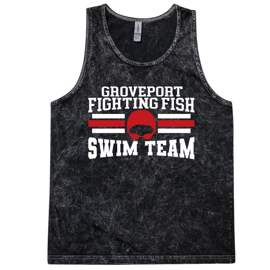 Vintage Groveport Fighting Fish Swim Team Collection – Retro Mineral Wash Tee & Tank