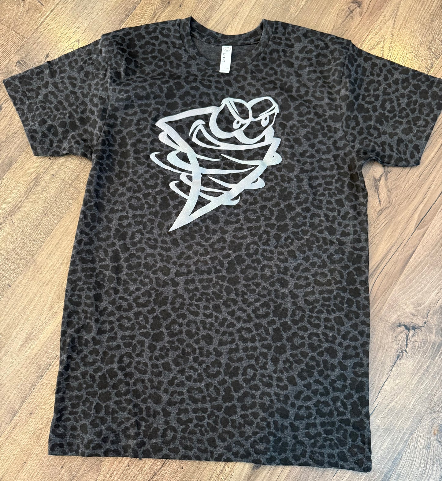 Golden Gales Glitter Puff Leopard Tee or Sweatshirt | Lancaster School Spirit