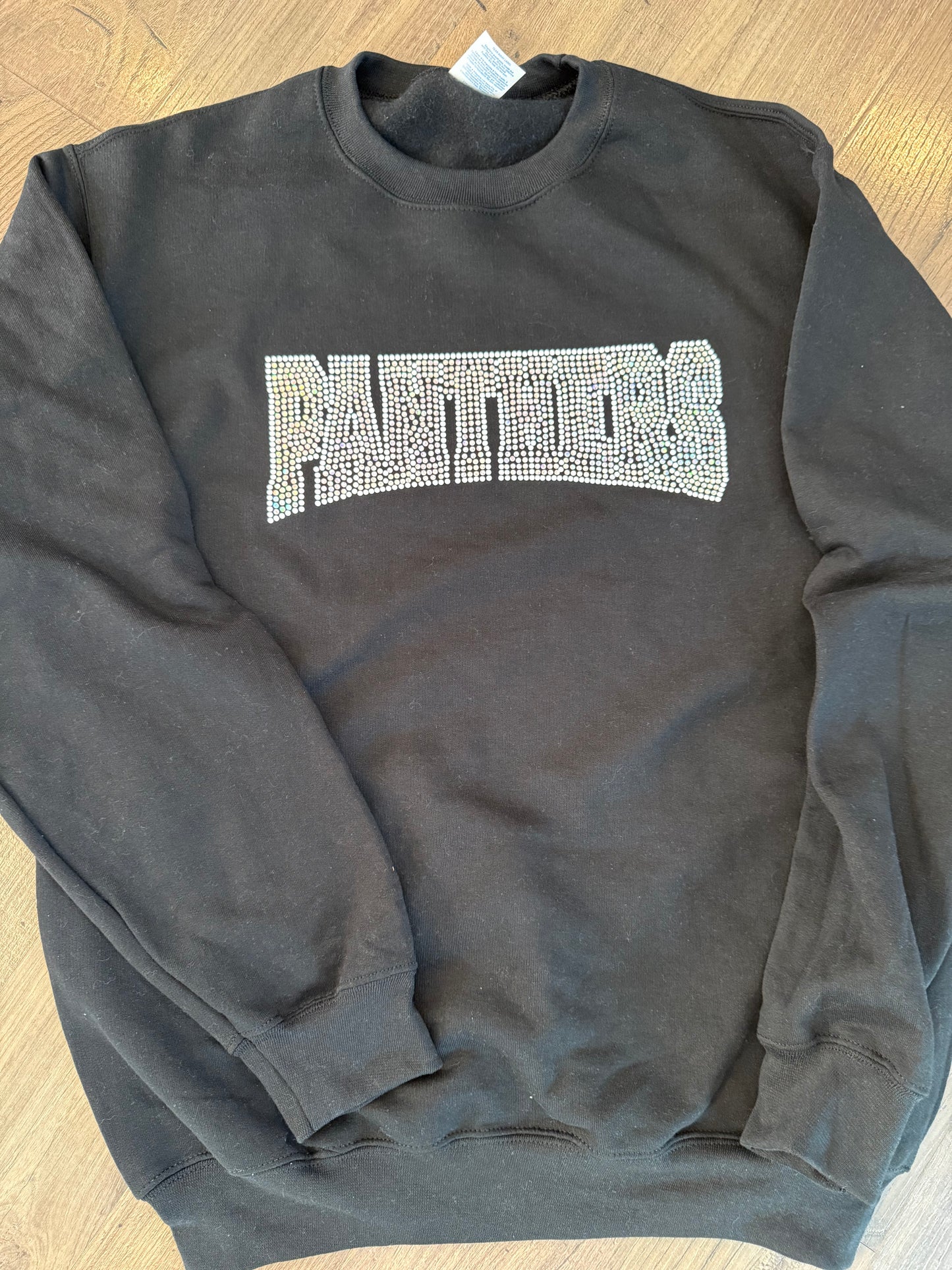 Bold & Bling “Panthers” Spangle Crewneck Sweatshirt