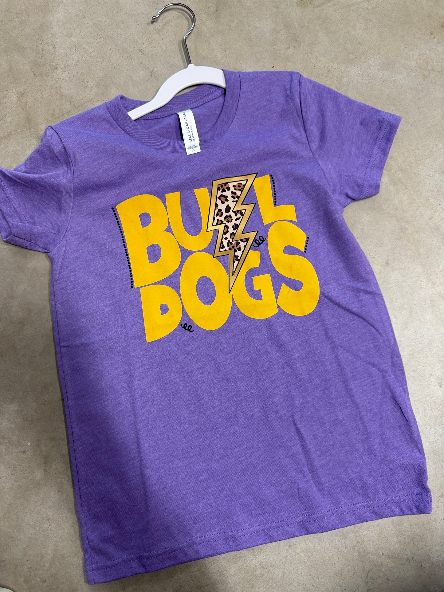 ✨ “Bulldogs” Youth Graphic T-Shirt – Bold School Spirit Tee for Kids | Trendy Purple Game Day Shirt