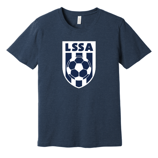 LSSA Personalized Soccer Navy BELLA+CANVAS T-Shirt