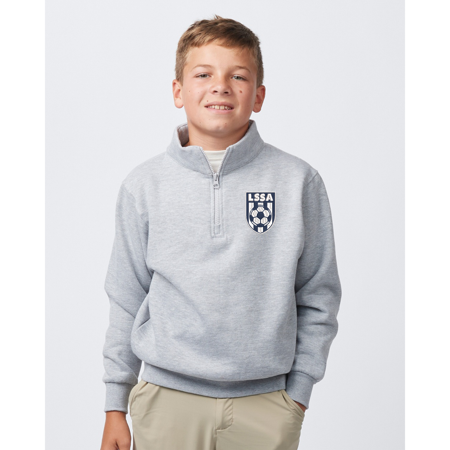 LSSA Soccer Embroidered Youth Quarter-Zip Sweatshirt