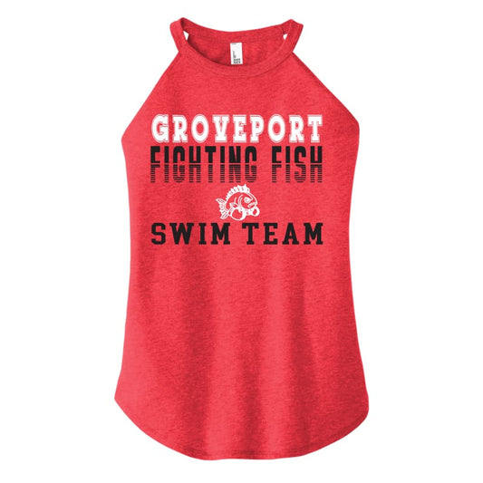 Adult Fighting Fish Swim Team Rocker Tank - Clothing