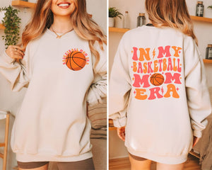 Basketball Mom Era Custom Name Crewneck - Sweatshirt