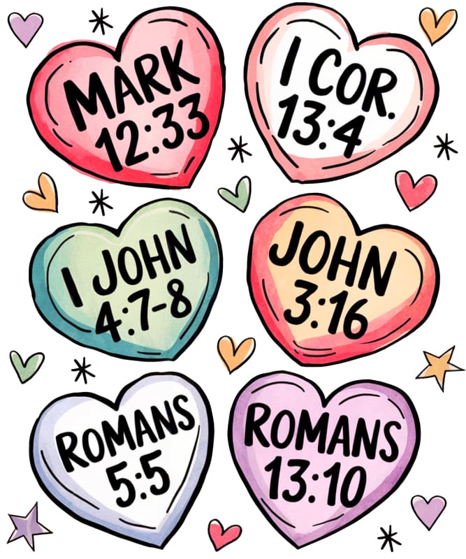 ’Bible Verse Candy Hearts’ Christian Valentine