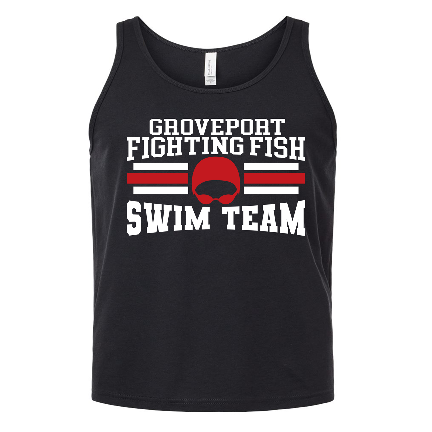 Groveport Fighting Fish Swim Team Muscle Tank – Ohio Swim Team Athletic Tank Top