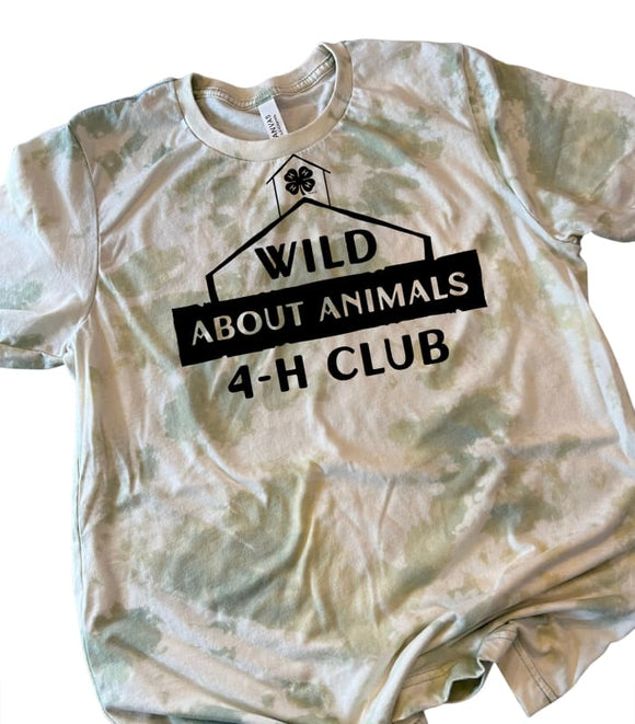Bleached Blue Lagoon Wild About Animals 4-H Club Tee - Youth
