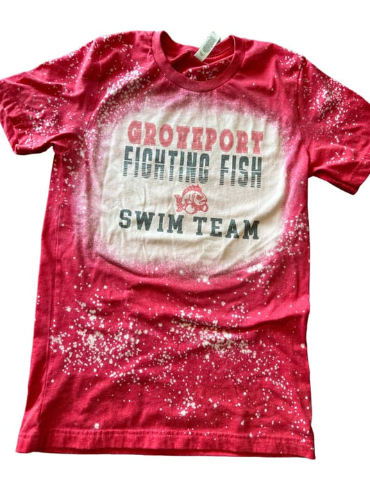 Bleached Fighting Fish Swim Team Tee - Clothing