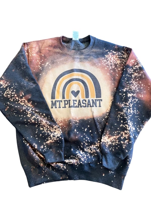 Bleached Rainbow Mt Pleasant Sweatshirt - Adult XS / Yellow