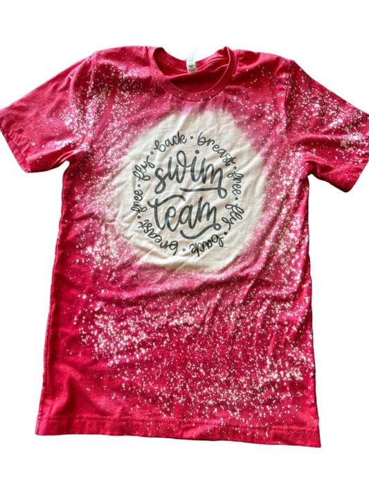 Bleached Swim Team Tee Red - Clothing