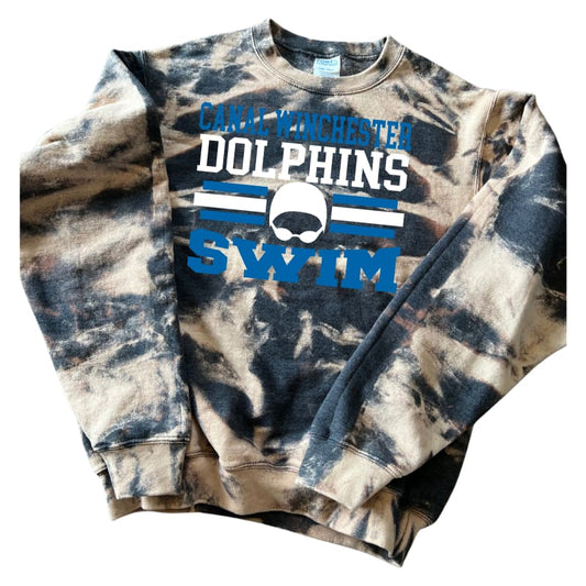 🏊‍♂️ Canal Winchester Dolphins SWIM Scrunch-Dye Sweatshirt