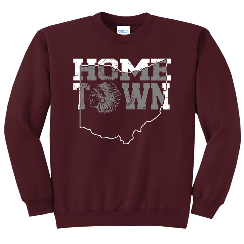Canal Winchester Indians Hometown Sweatshirt – Maroon Grey