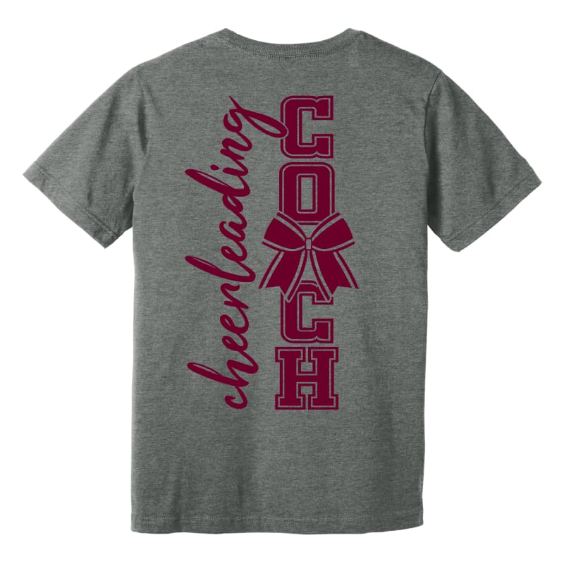 Cheer Coach Graphic Tee – Maroon & Grey - Clothing
